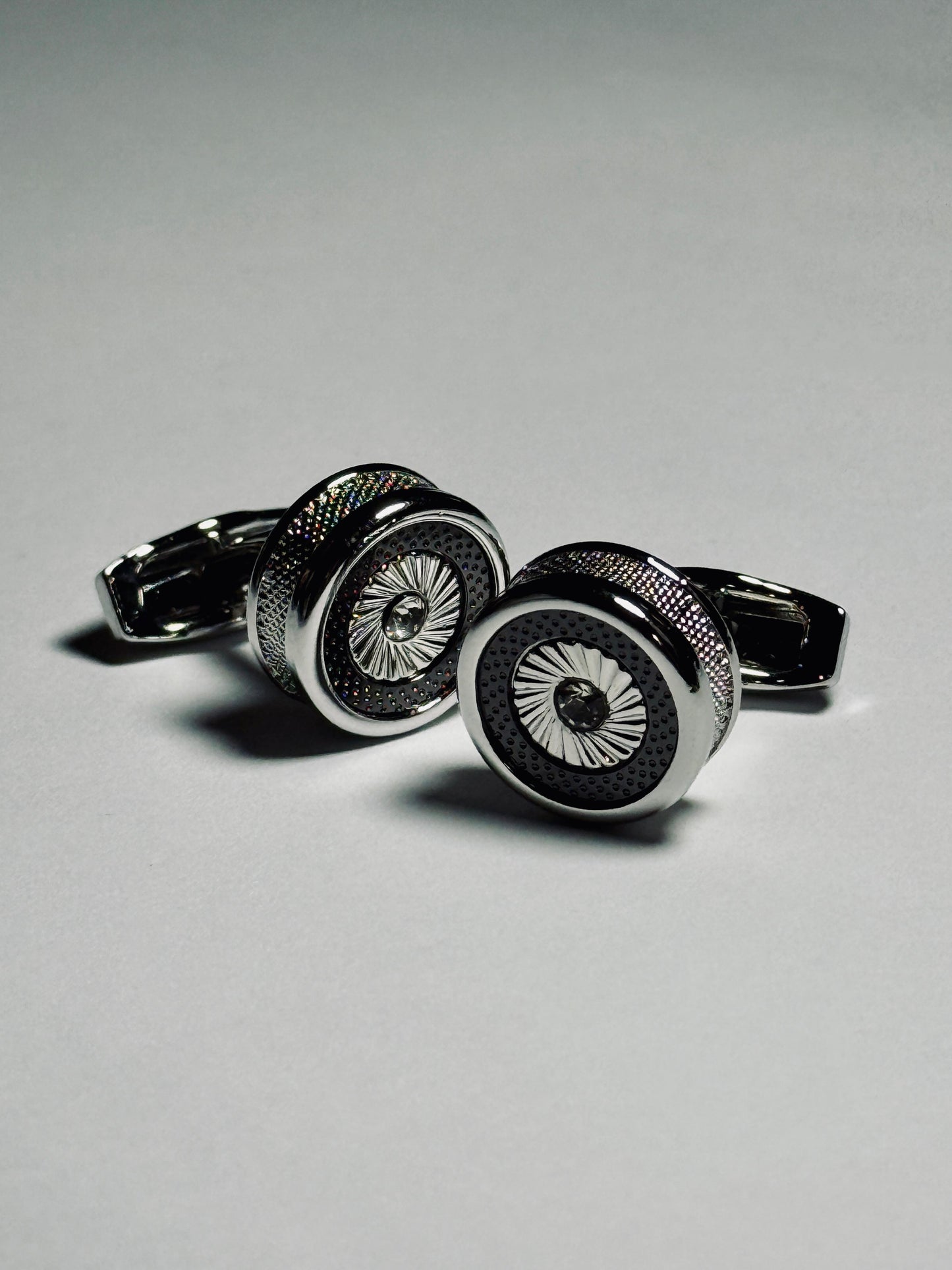 Modern Black & Silver Statement Cufflinks